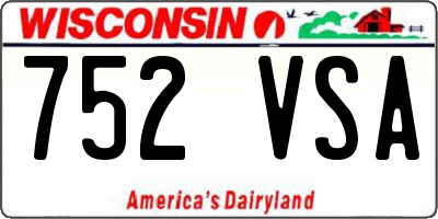 WI license plate 752VSA