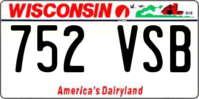 WI license plate 752VSB
