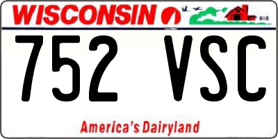 WI license plate 752VSC