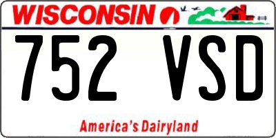 WI license plate 752VSD