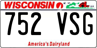 WI license plate 752VSG