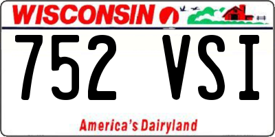 WI license plate 752VSI