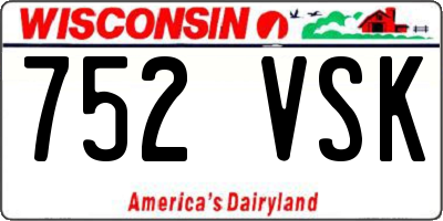 WI license plate 752VSK