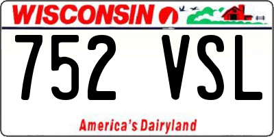 WI license plate 752VSL