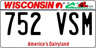 WI license plate 752VSM