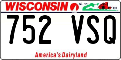 WI license plate 752VSQ