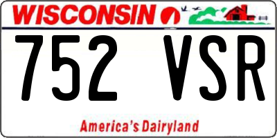 WI license plate 752VSR