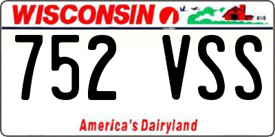 WI license plate 752VSS