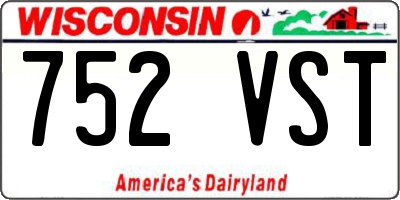 WI license plate 752VST