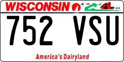 WI license plate 752VSU