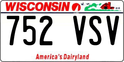 WI license plate 752VSV