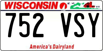 WI license plate 752VSY