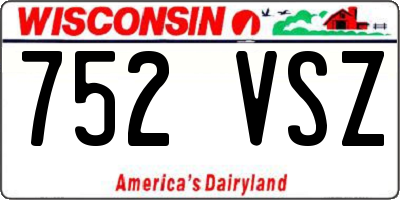 WI license plate 752VSZ