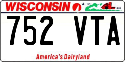 WI license plate 752VTA