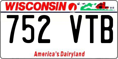WI license plate 752VTB