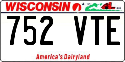 WI license plate 752VTE