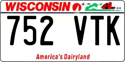 WI license plate 752VTK