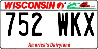 WI license plate 752WKX