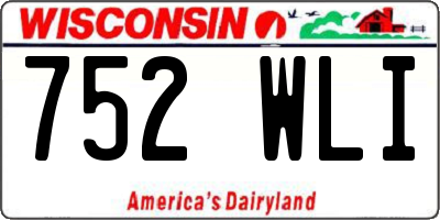 WI license plate 752WLI
