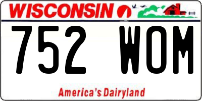 WI license plate 752WOM