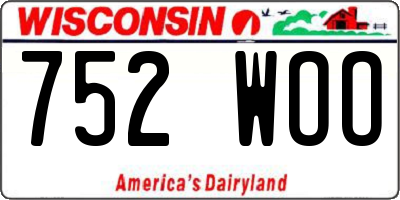 WI license plate 752WOO