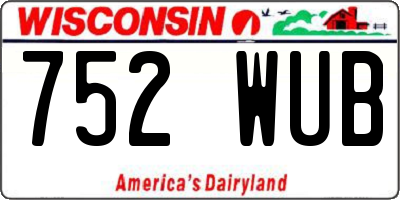 WI license plate 752WUB