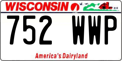 WI license plate 752WWP