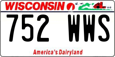 WI license plate 752WWS
