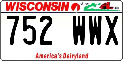 WI license plate 752WWX