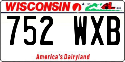WI license plate 752WXB