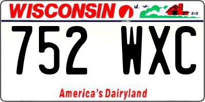 WI license plate 752WXC
