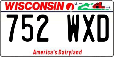 WI license plate 752WXD