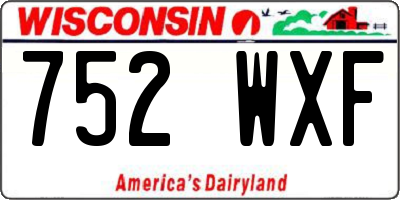 WI license plate 752WXF