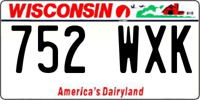 WI license plate 752WXK