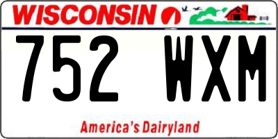 WI license plate 752WXM