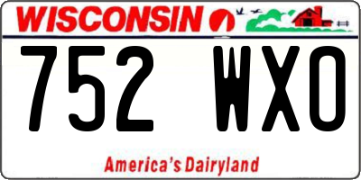 WI license plate 752WXO
