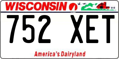 WI license plate 752XET