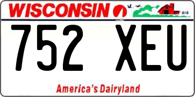 WI license plate 752XEU