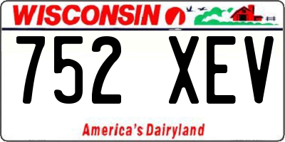 WI license plate 752XEV