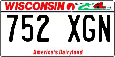 WI license plate 752XGN