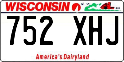 WI license plate 752XHJ