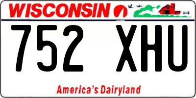 WI license plate 752XHU