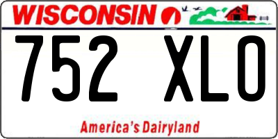 WI license plate 752XLO