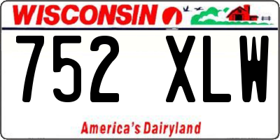 WI license plate 752XLW