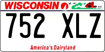 WI license plate 752XLZ