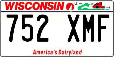 WI license plate 752XMF