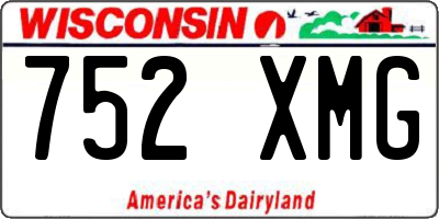 WI license plate 752XMG