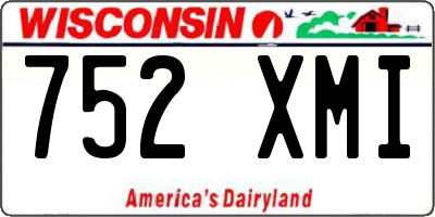 WI license plate 752XMI