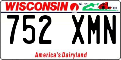 WI license plate 752XMN