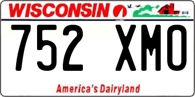 WI license plate 752XMO